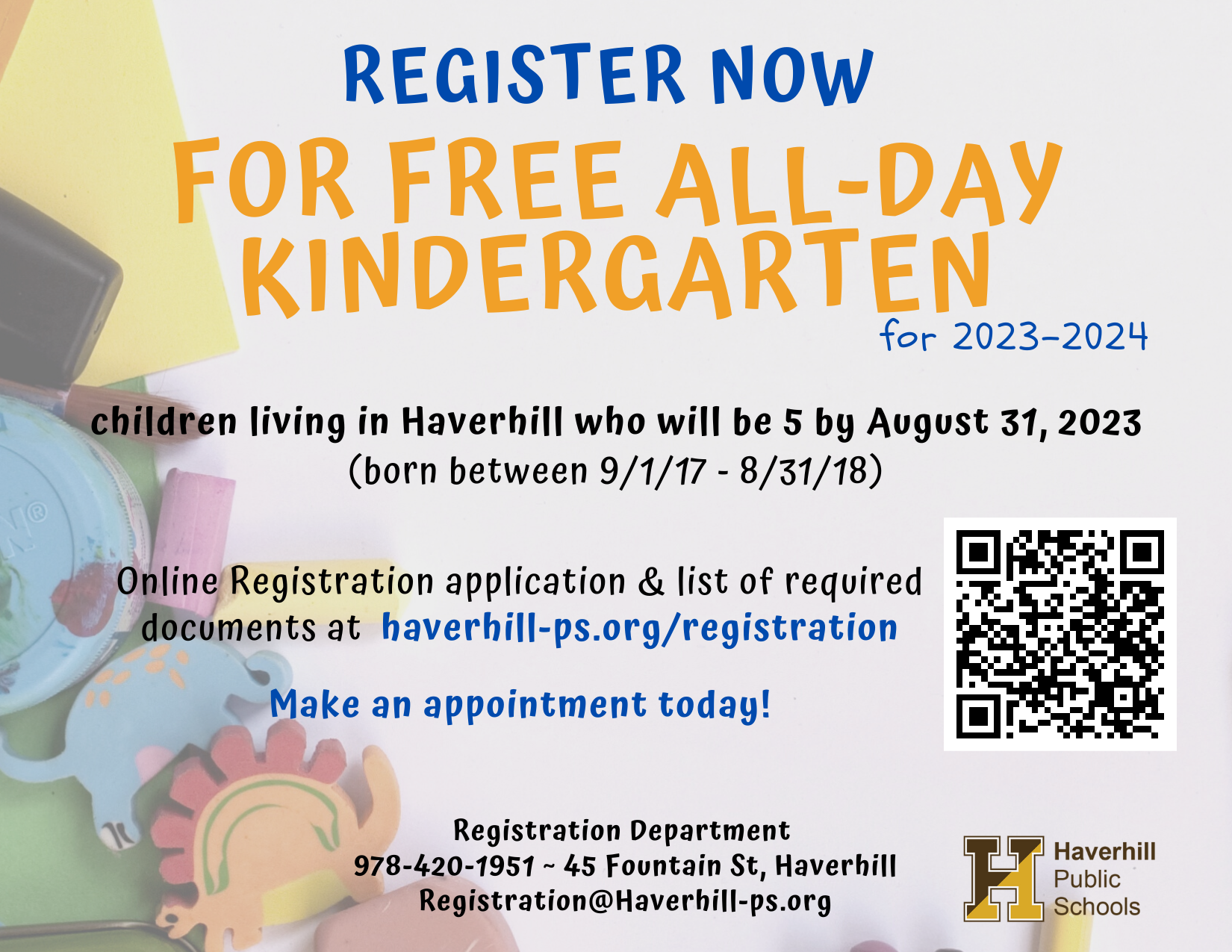 Kindergarten Registration for 2023-2024 now OPEN!